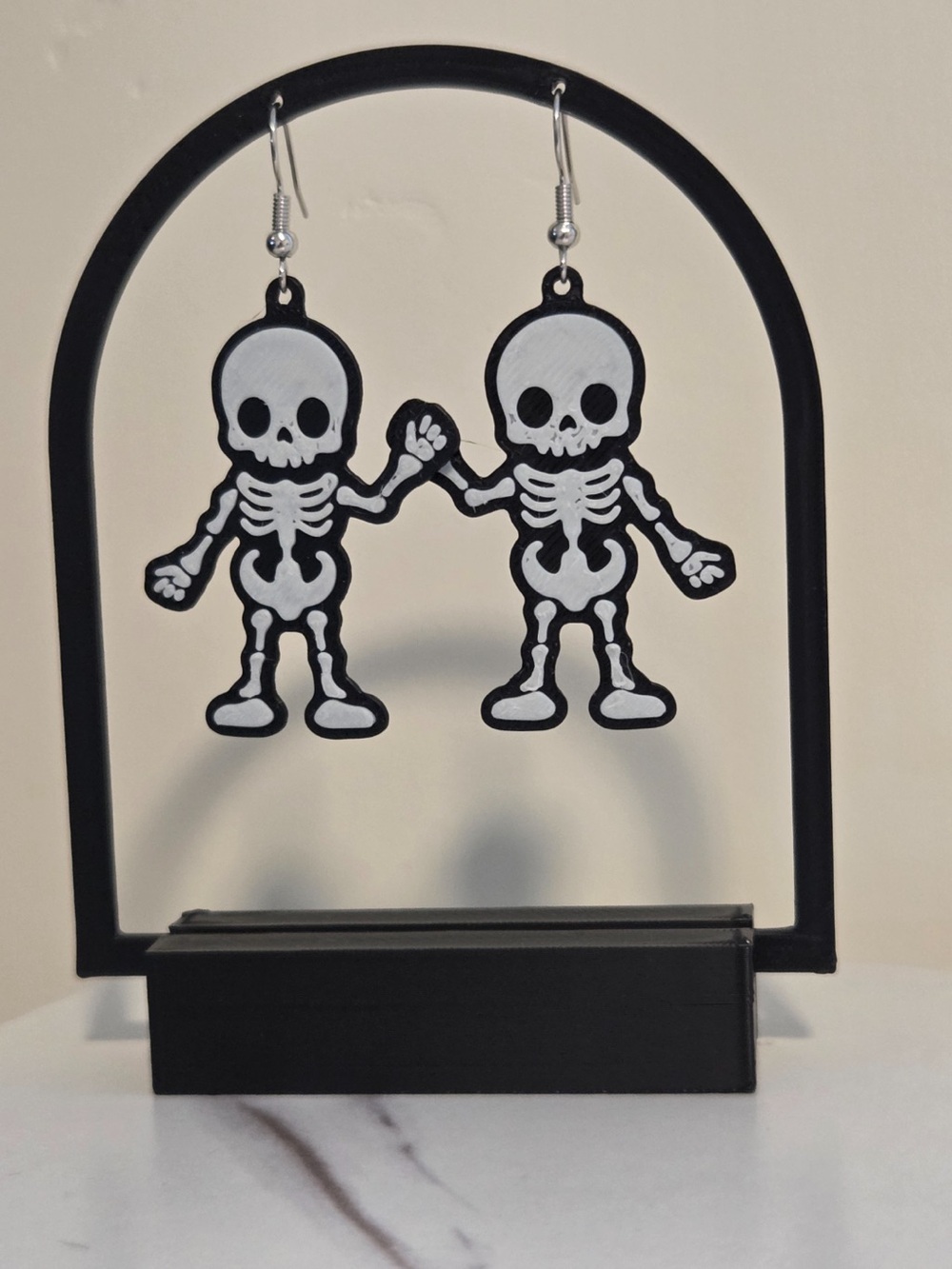 Black & White Skeleton Dangle Earrings - Home Accents